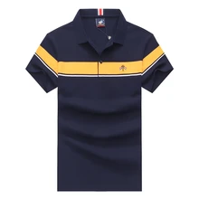 Летние мужские модные деловые рубашки-поло Camisa с вышивкой, мужские повседневные Индивидуальные Поло для мужчины с акулой, повседневная одежда