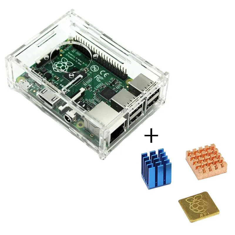Raspberry Pi 4 Модель B прозрачный акриловый чехол с охлаждающим вентилятором с радиатором