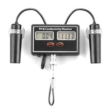 

Online PH & EC Conductivity Monitor Meter Tester ATC, Water Quality Real-Time Continuous Monitoring, for Aquarium, Pond,EU Plug