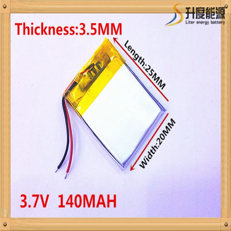 

3.7V 352025 140MAH lithium polymer battery MP3 MP4 MP5 small toys Bluetooth stereo e-books GPS PDA Car recorder