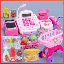 Моделирование детская корзина для покупок Игрушка Супермаркет кассовый аппарат Игрушка для дома скан карта машина игрушка без батареи