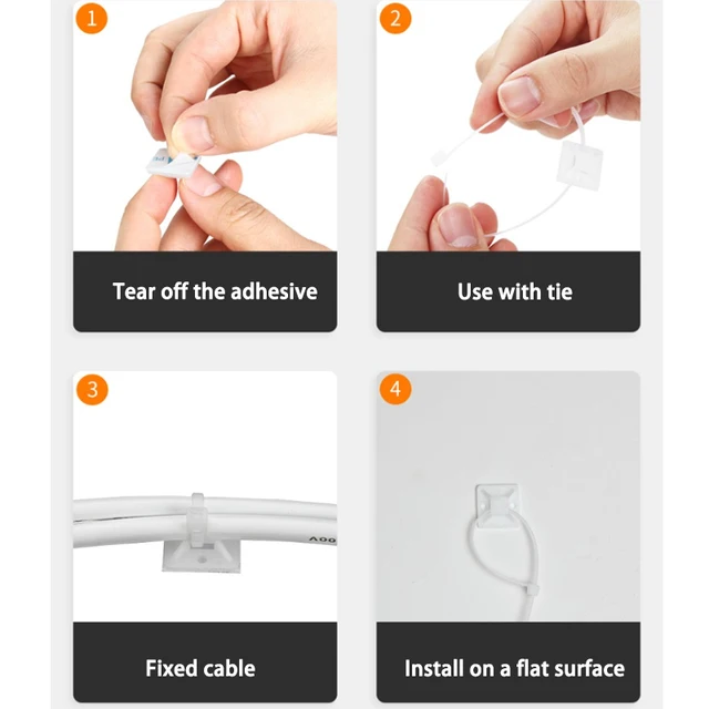 50/100 케이블 타이 베이스 마운트. 3M 접착제와 와이어 이동식 자체 접착 벽 홀더. 자동차 고정 시트 클램프. 흡입 포지셔닝 빨판 등 다양한 사양과 용도를 소개합니다.