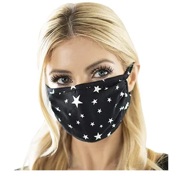 

5PCS Star Printed Adult Masks Washable Cotton Mouth Mask Reusable Adjustable Earloop Face Cover Mascarillas Tela Masque Adulte