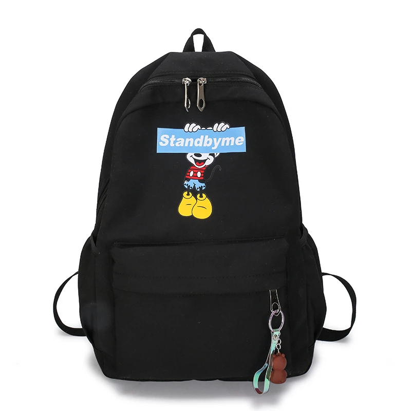 

Disney Mickey mouse Backpack canvas Soft Fabric Female Pure Colour Student Bag School Vintage Women Girls Travel bag gift