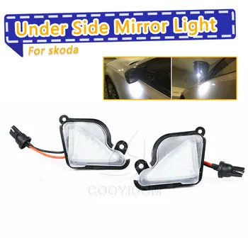 

COOYIDOM 2PCS For skoda Octavia Mk3 5E 2012-2017 Superb 2 Octavia 3 LED Under Side Mirror Light P Lamp uddle Lamp 6000K