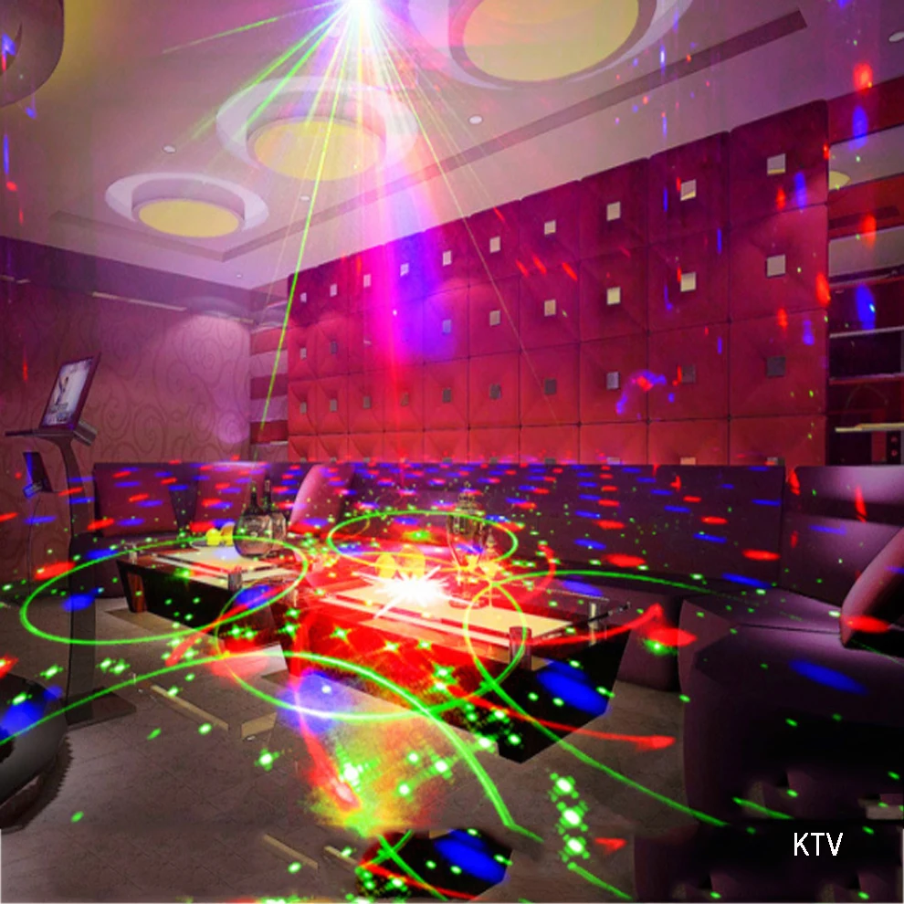 Remote Control Mini Laser Light Gobo Projector Red Green Lazer DJ RGB LED Magic Disco Ball 60 In 1 Pattern Effect for Club Party