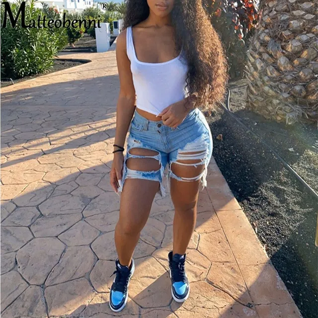 Hot Sale Ladies Summer Ripped Tassel 