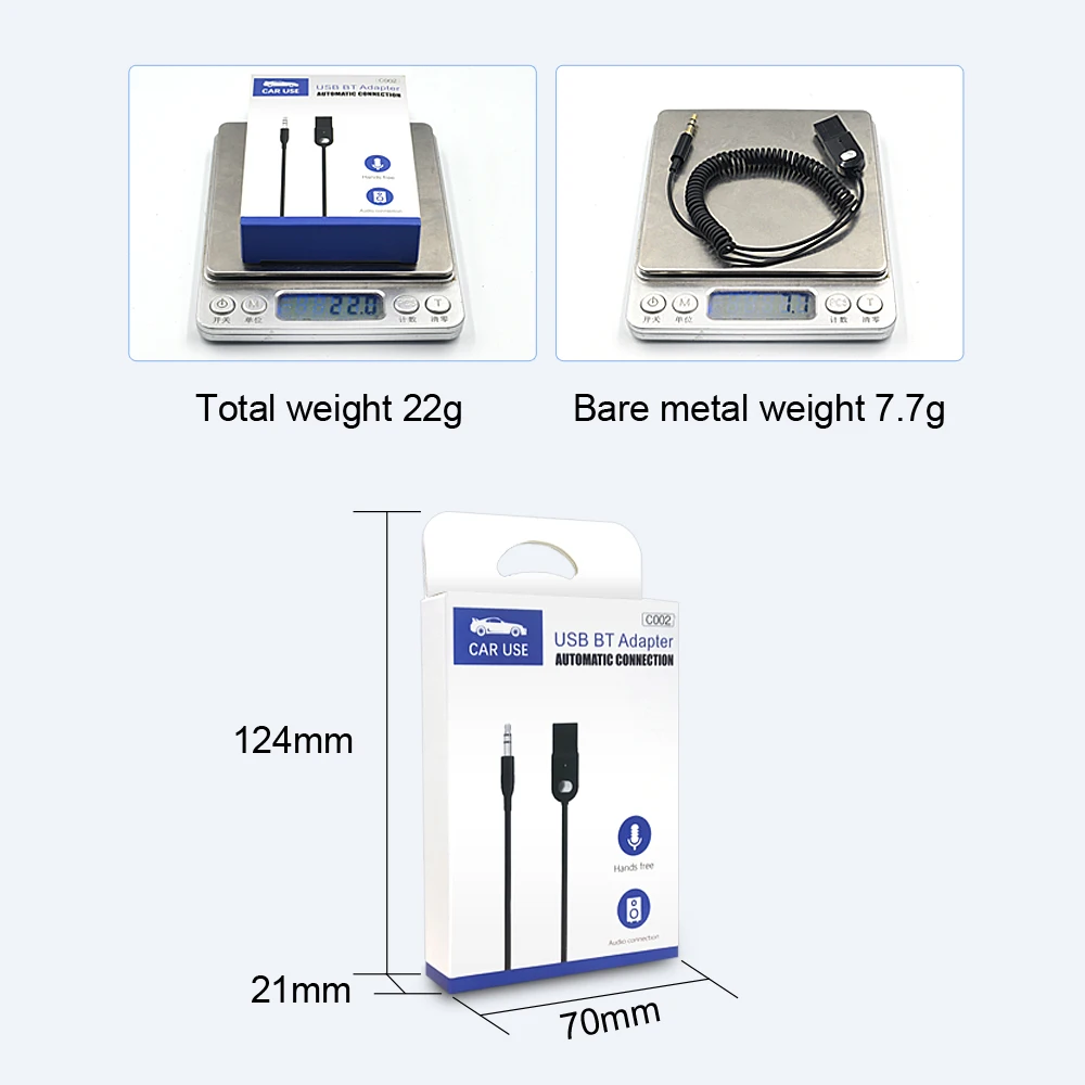 Wireless Bluetooth 5 0 Car Audio Receiver Adapter Handsfree Car Kit AUX USB Bluetooth Music Adapter for Headphone Stereo Speaker