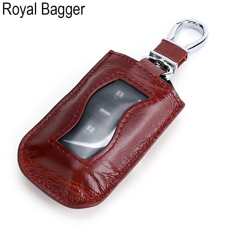 

Royal Bagger Key Holder Bag For Men Genuine Cow Leather Waist Hanging 2019 New Personality Multi-Function Cool Bag