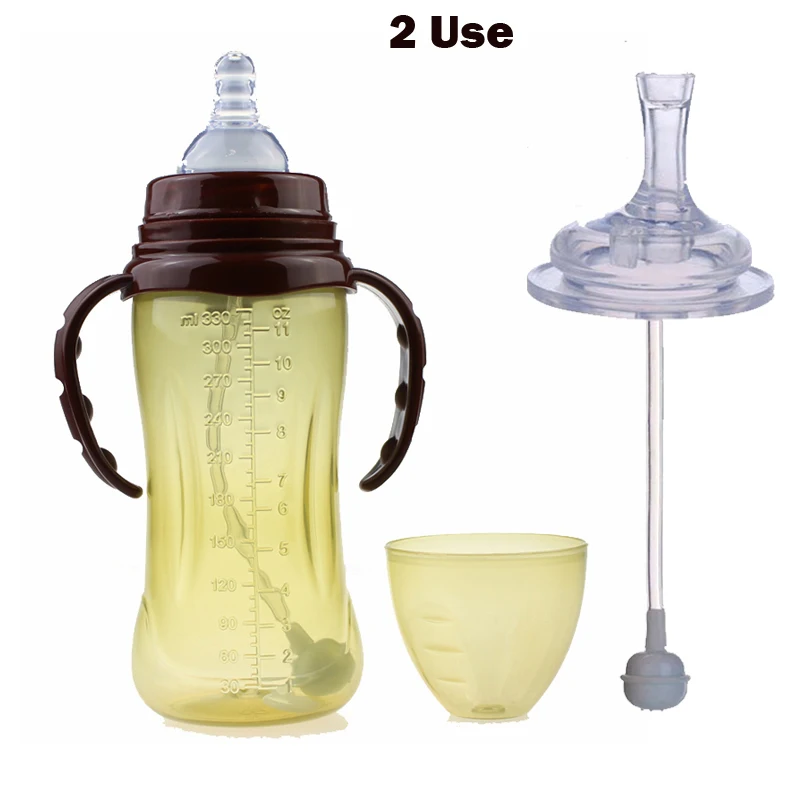 330ml-Baby-Feeding-Bottles-with-Handles-Infant-Newborn-Kids-Learn-Drinking-Nursing-Bottle-Juice-Water-Training - 