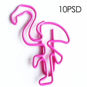 

10pcs Creative Cute Flamingo Bookmark Clip Metal Paper Clip Storage Folder School Office Supply Students Stationery