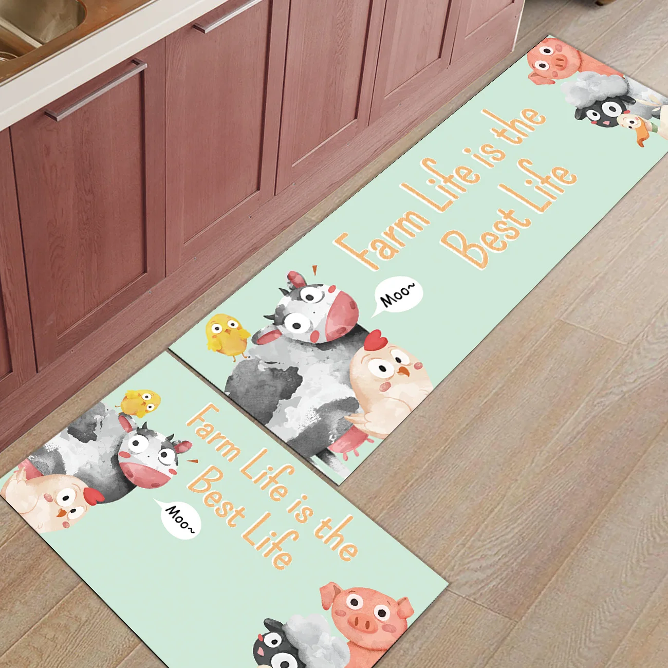 Фермерские животные 2 шт. коврик для кухни коврики для входа аксессуары для ванной комнаты Набор грязи мусора грязи Trapper Boot обувь лом