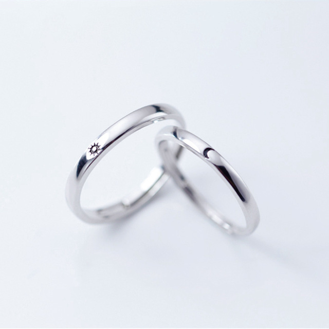 Pcs Sun Moon Lover Couple Rings Minimalist Simple Opening Ring For Men Women Couple Promise Promise Wedding Engagement Jewelry