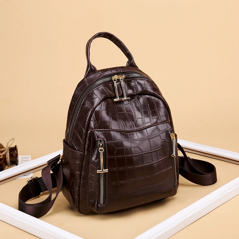 Женский рюкзак с защитой от краж, повседневный модный рюкзак с каменным узором, дикая волна, двойное использование, простой рюкзак для путешествий для девочек, школьные рюкзаки для женщин