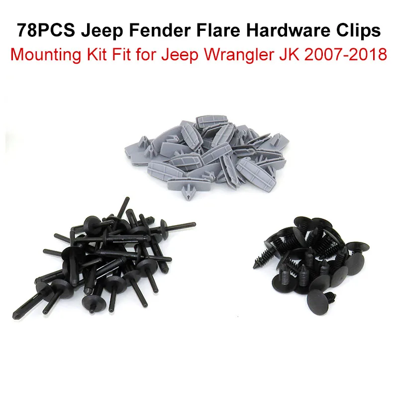 78pcs Plastic Expansion Rivets Car Fender Flare Retainer Clips Auto Bumper  Shield Mounting Kit For Jeep Wrangler Jk 2007-2018 - Auto Fastener & Clip -  AliExpress