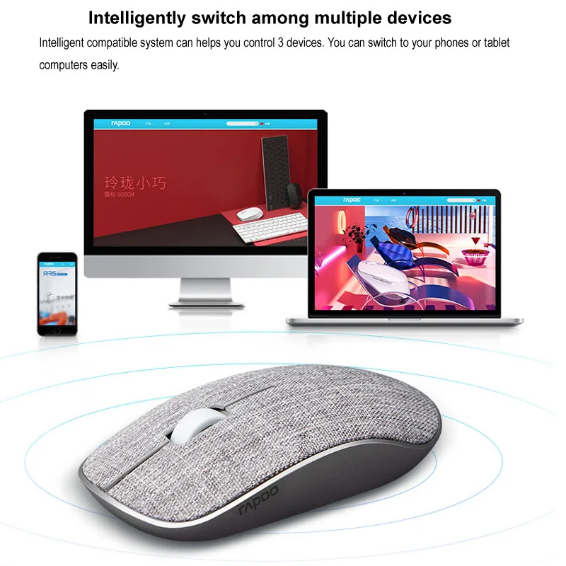 Новая оптическая беспроводная мышь Rapoo 3500Plus игровая USB с мягким тканевым