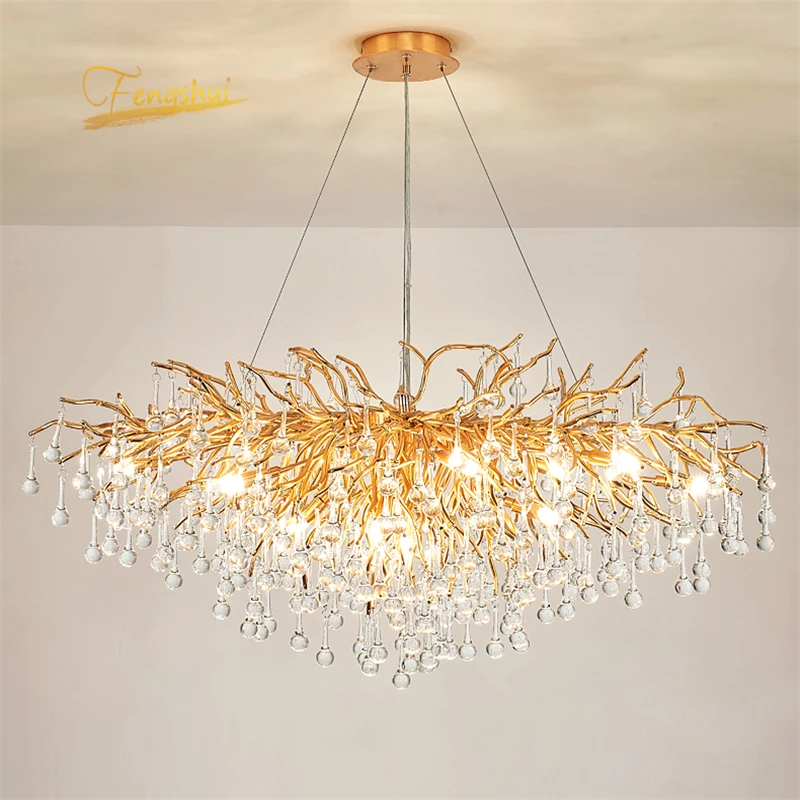 Modern LED Crystal Chandelier Lights Lamp For Living Room Cristal Lustre Chandeliers Lighting Pendant Hanging Ceiling Fixtures
