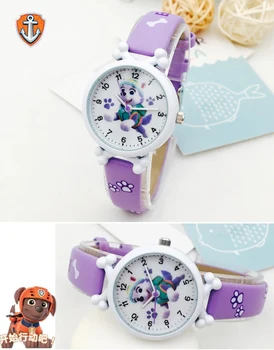 

Cute Cartoon Round Paw Patrol Electronic Quartz Watch Puppy Patrol Action Figure Dog Patrol Belt Watch Children Birthday Gift