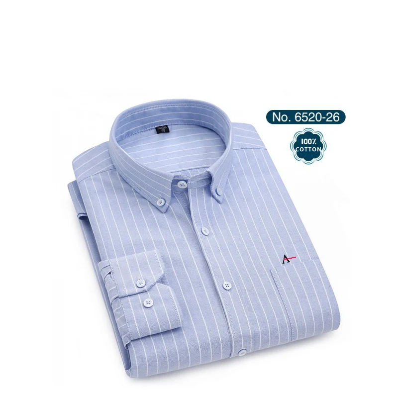 Новинка года. Качественные мужские рубашки в полоску ARAMY Camisa. Мужские рубашки с вышивкой - Цвет: 6520-26(4)