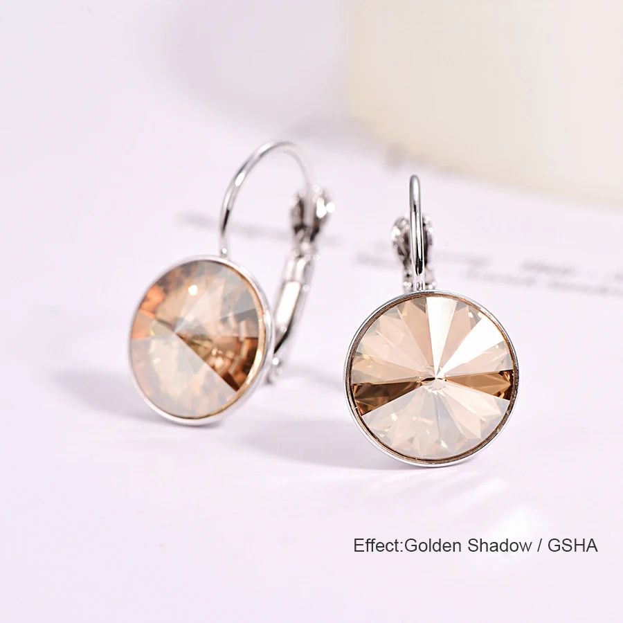 Кристаллы от Swarovski Висячие серьги круглые красивые серьги для женщин модные Подвесные серьги Элегантные вечерние свадебные украшения подарок