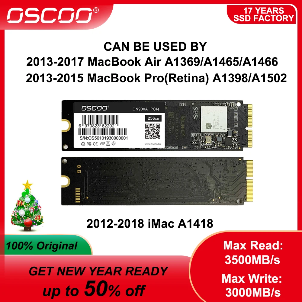 OSCOO M.2 NVMe PCIe Gen3.0*4 SSD For MacBook Air 2015 2016 A1466 2013 Mac mini A1347 Internal Solid State Drive 256GB 512GB 1TB-0