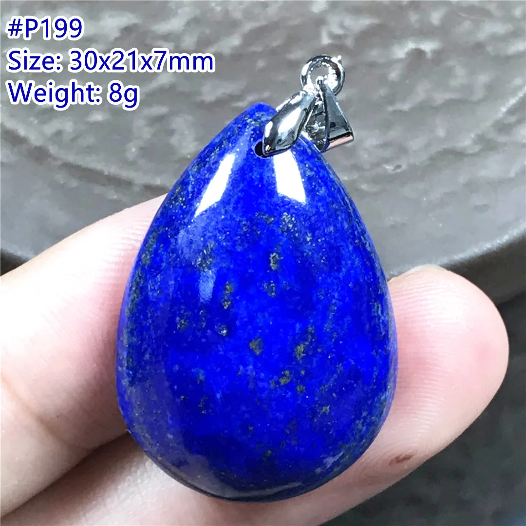 

Natural Royal Blue Lapis Lazuli Necklace Pendant Jewelry For Women Lady Men Wealth Luck Gift Crystal Silver Beads Gemstone AAAAA
