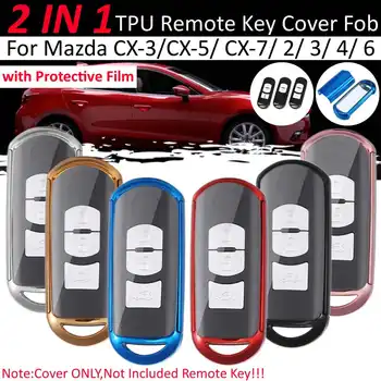 

New 2 In 1 Key TPU Case High Protect Cover for Mazda 3 5 6 Cx3 Cx5 Cx7 Mx5 2009 2010 2011 2012 2013 2014 2015 2016 Car Styling