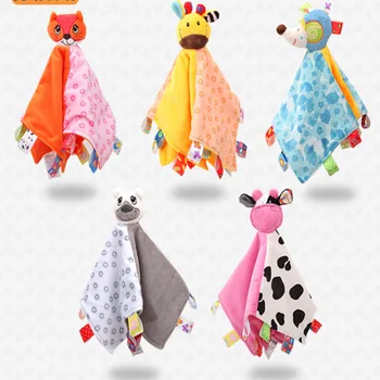 

Best Sale Cartoon Animals Baby Doll Appease Towel Baby Balnket Wiht Ring Teethers Baby Lovely Toys Newborn Baby Sleep Towel