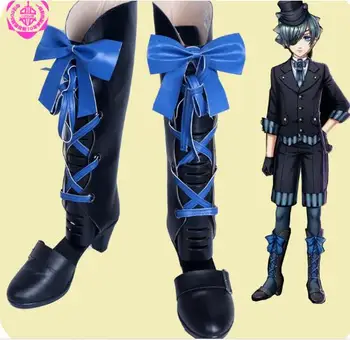 

Anime Black Butler Kuroshitsuji Ciel Phantomhive Book of the Atlantic Cosplay Costume Shoes Booots Custom Made New
