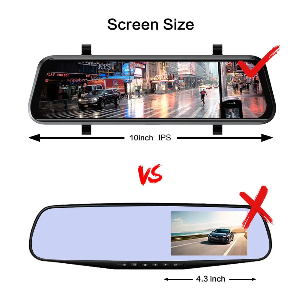 1080P авто видеорегистратор 10 дюймов камера с сенсорным экраном рекордер камера с двумя объективами авто видео рекордер фотосъемка мониторинг парковки