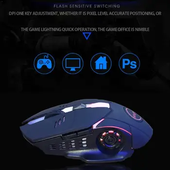 

singtell st02 office magnetic ring anti-interference chicken light 6-key mouse game colorful mixed F4L7