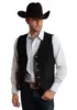 Men's Cow Leather Western Denim Suit Vest Steampunk Style Waistcoat Single Breasted Chaleco Hombre 4