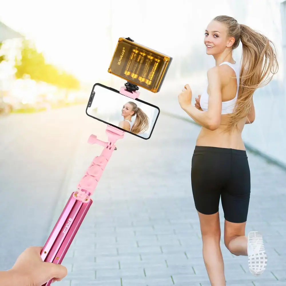 Pink Tripod with Bluetooth Shutter Remote 1/4in Mount Holder for Selfie Ring Light Powder Room Photo Studio Shooting Video Live