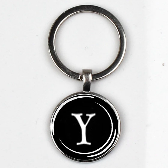 XKHLHJ 26 English alphabet keychain name first letter ABCD pendant  key chain car wallet handbag men and women jewelry gift 25