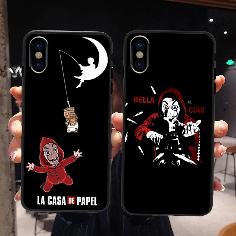 

Spanish TV series La casa de papel black Soft Silicone TPU Phone Case For iPhone 11 Pro MAX 5s Se 6 6s Plus 7 8 Plus X XR XS MAX