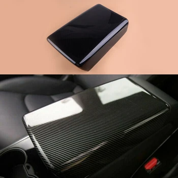 

CITALL Carbon Fiber Texture Car Auto Center Console Storage Armrest Cover Lid Protect Trim fit for Tesla Model 3 2018 2019