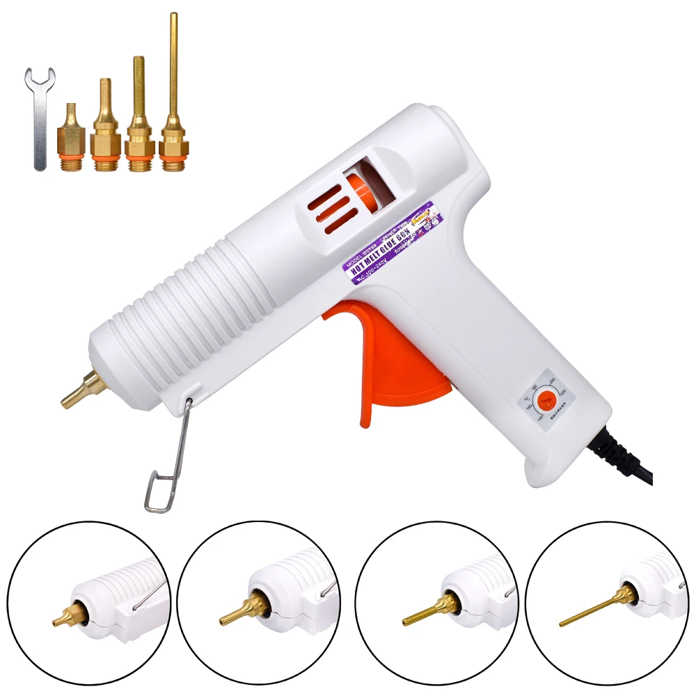 Pistola de Cola Plug Quente Melt Profissional Alta Temperatura Ajustável Ferramenta Reparo Enxerto Pistola Calor Elétrica Faça Você Mesmo Thermo 150 w 100 ue