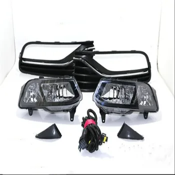 

CAPQX For Volkswagen Polo 2014 2015 2016 Front fog lamp Cover Frame Cap fog light assembly with harness wire