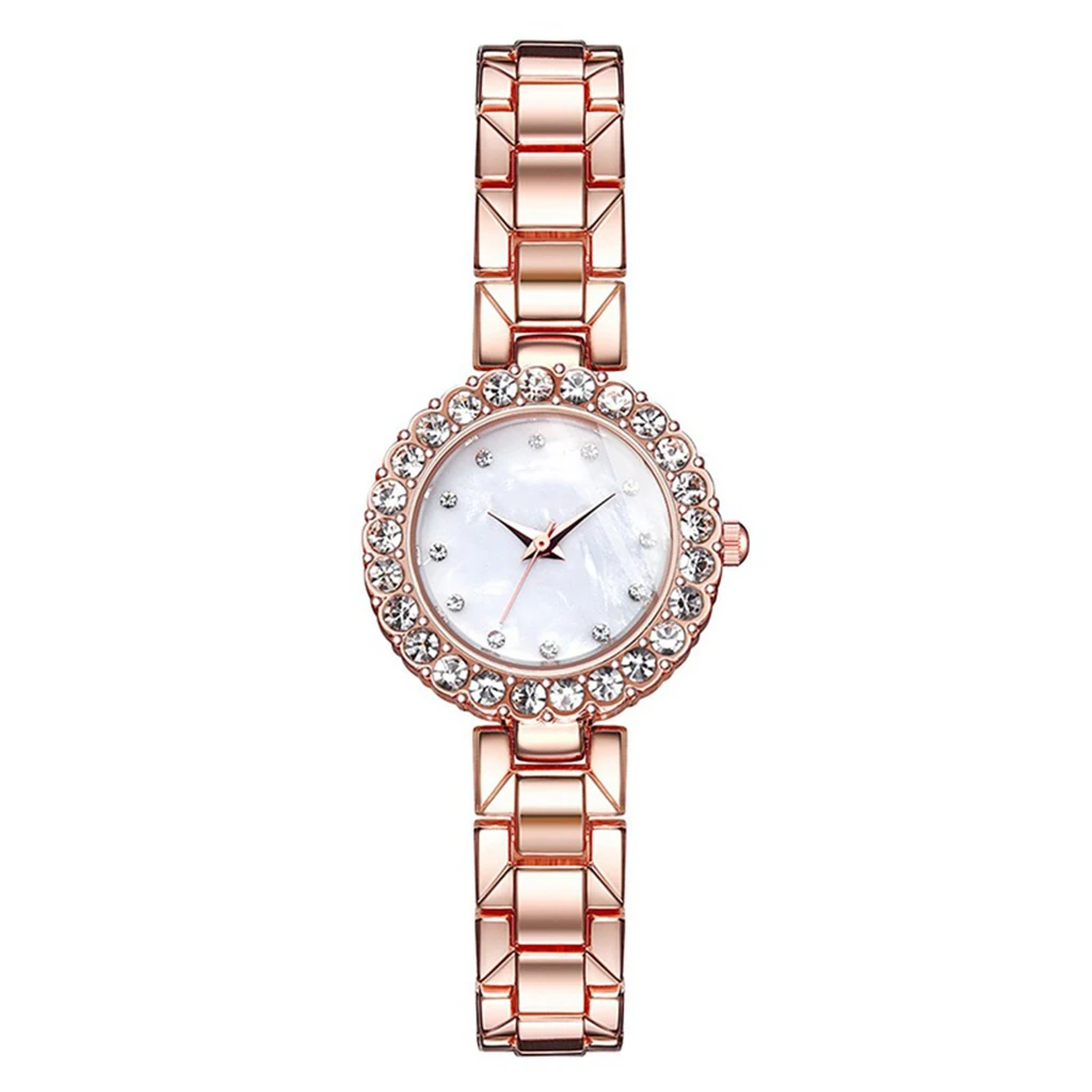 2pcs Set Rose Gold Watch Luxury Women Fashion Ladies Quartz Diamond Wristwatch Elegant Female Bracelet Watches Reloj Mujer