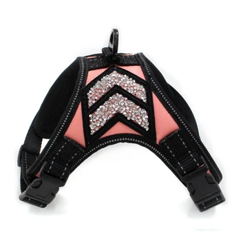 

Dogs Harnesses Vest Bling Rhinestone Reflective Dog Harness Nylon For Pitbull Pug Small Medium Dog Accessories