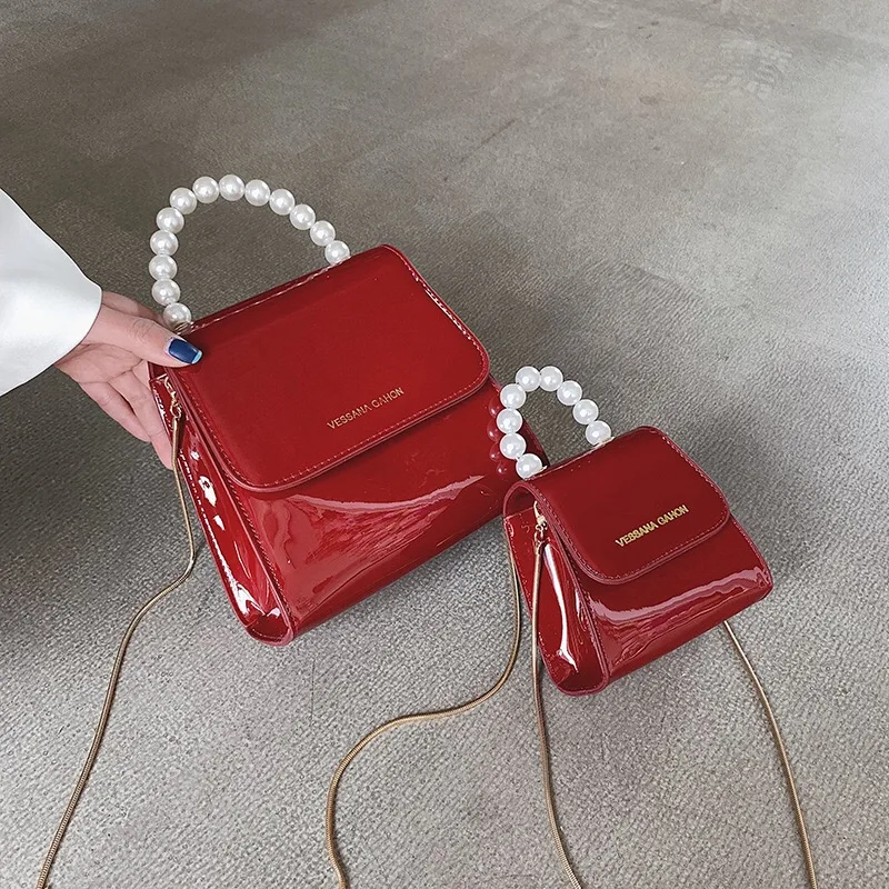 

Pearls Mini Bags Women Handbag Purses Ladies Shoulder Crossbody Bag Small Solid Concise Luxury Designer Flap Top Handle