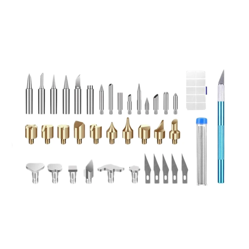 FUNN-56Pcs деревянный комплект для выжигания профессиональный набор для пирографии с регулируемой температурой пирография ручка