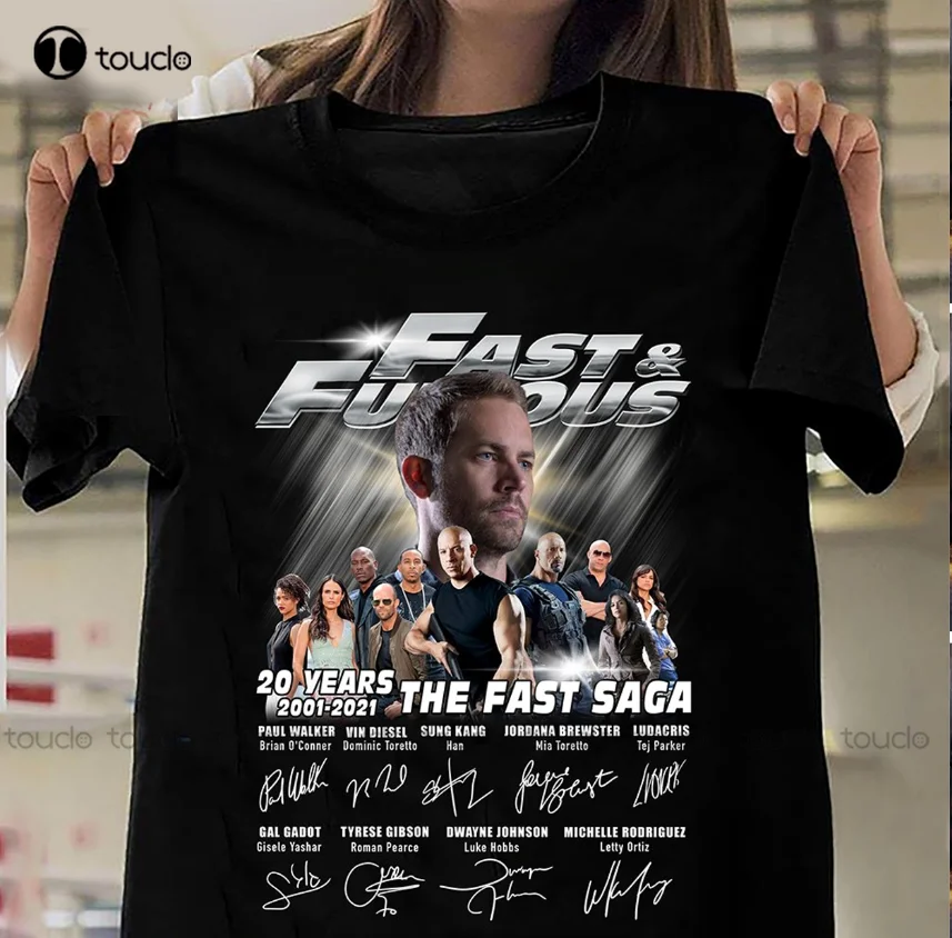 T-Shirt Fast-Furious 20 Anni Anniversario Movie Fan Regalo Firma Magliette Da Allenamento Unisex Per Uomo