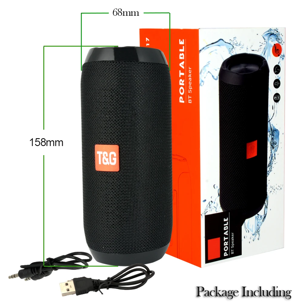 TG117 открытый Bluetooth динамик портативный водонепроницаемый бас беспроводной громкий динамик мини Колонка коробка сабвуфер Поддержка TF карты