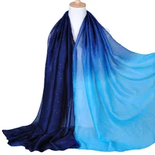 

Fashion Gradient Scarf Glitter Scarves Large Shawls Women Long Shawls Head Wrap Muslim Turbans Head Wraps Viscose Wraps Tippet