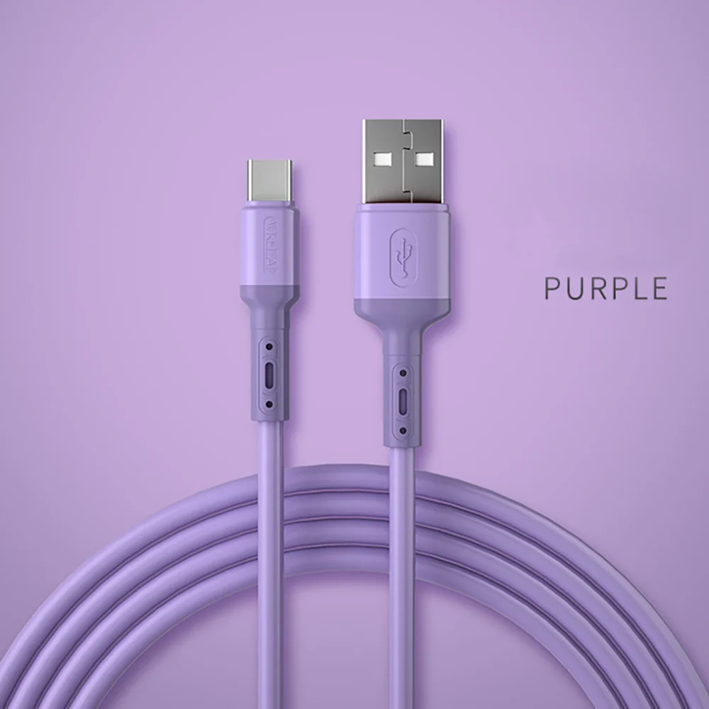 Type-C USBC Quick charge 3A Cable mobile phone color liquid soft rubber silicone data line grove cable raspberry pi cable
