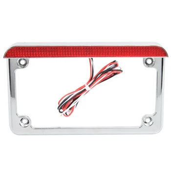

Chrome License Plate Frame Cover Aluminum billet Decoration With Brake Light
