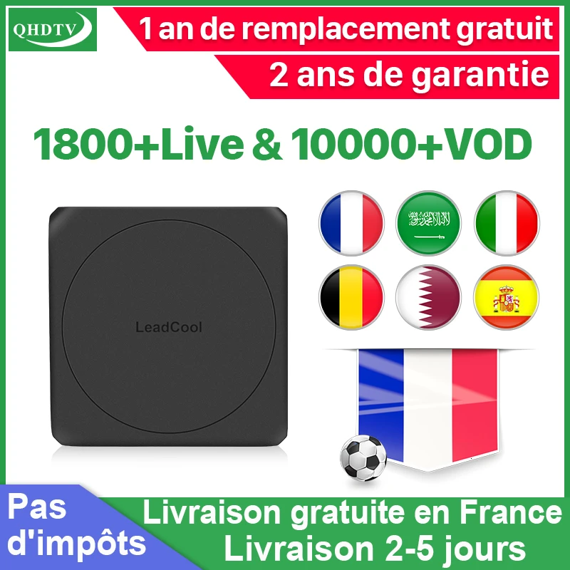 

Leadcool IPTV France QHDTV IPTV Subscription 1 Year Android 7.1 1G/8G S905W Algeria Germany French Belgium Dutch Arabic IP TV