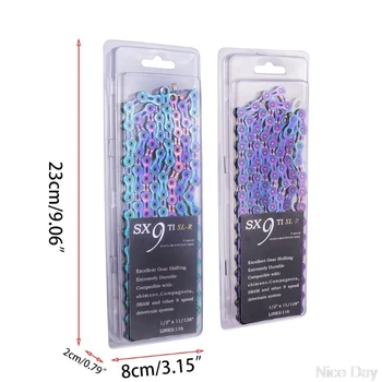 

9 Speed Colorful Bike Bicycle Chain Hollow Durable Missing Link Rainbow EL SLR M21 20 Dropship