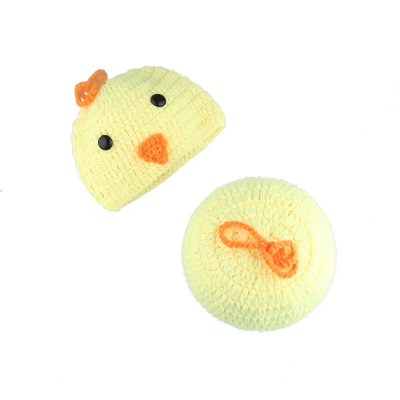 Cute Yellow Duck Milk Cow Easter Chicken Duck Clothing Set Newborn Photography Props Baby Infant Crochet Knitted Costume Clothes  (4)